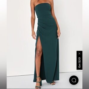 Lulu's Green Strapless Dress
